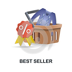 Best Seller icon. 3d illustration from black friday collection. Creative Best Seller 3d icon for web design, templates