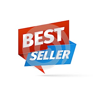 Best seller sticker isolated vector design element. Bestseller paper pointer on white background