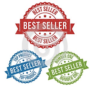 Best seller, top product, vector badge label stamp tag for product, marketing selling online shop or web e-commerce