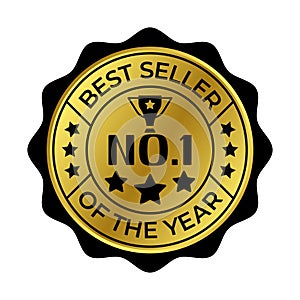 Best Seller Of The Year Winner Badge, Emblem, Label Seal, Rubber Stamp For Business And Shopping Rating Sybol, Top Seller Of The