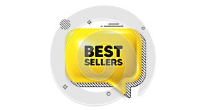 Best sellers tag. Special offer price sign. 3d speech bubble icon. Vector photo