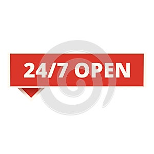 Best shop open hours icon cartoon vector. 24 hour opening