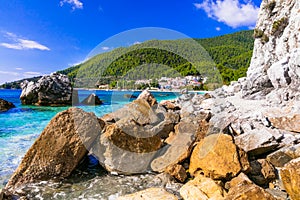 Best of Skopelos island - picturesque Neo Klima village,Greece. photo