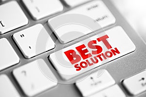 Best Solution text button on keyboard, concept background