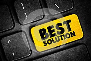 Best Solution text button on keyboard, concept background