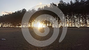 The best sunset view on kemiren beach cilacap central java