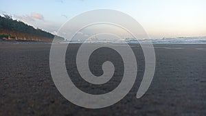 The best sunset view on kemiren beach cilacap central java