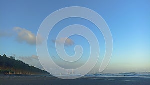 The best sunset view on kemiren beach cilacap central java