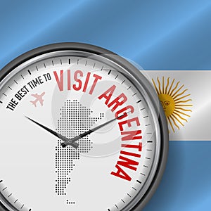 The Best Time to Visit Argentina. Flight, Tour to Argentina. Vector Illustration