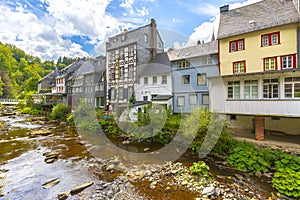 Best of the touristic village Monschau, Eifel region, Germany HDR High dynamic range