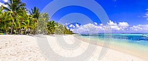 Best tropical beach destination - paradise island Mauritius, Le Morne beach