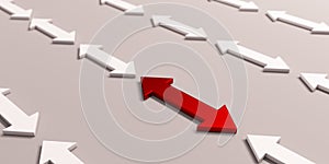 Best turning arrow red color. 3D icon rendering illustration