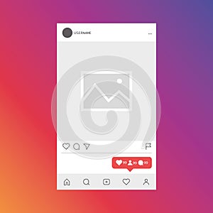 The Best UI Design for mobile app. Interface template. Realistic smartphone with instagram on screen. Vector illustration EPS10