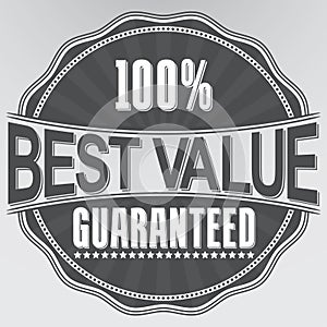 Best value guaranteed retro label, vector illustration