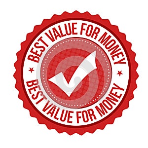 Best value for money label or sticker