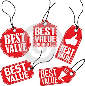 Best value tag set, vector illustration