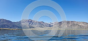 Best view of mountains from Crowley lake on the boat in mono county California