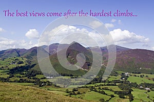 The best views come after the hardest climbs - inspirational quote photo