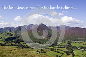 The best views come after the hardest climbs - inspirational quote photo