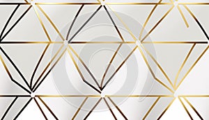 Best white simple abstract geometric vector seamless pattern with gold lines