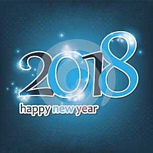 Simple Blue and White New Year Card, Cover or Background Design Template - 2018