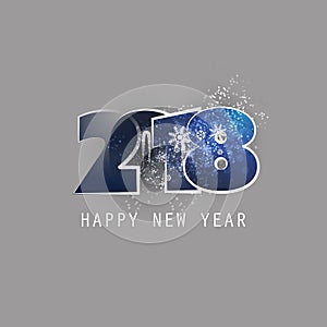 Best Wishes - Abstract Modern Style Happy New Year Greeting Card or Background, Creative Design Template - 2018