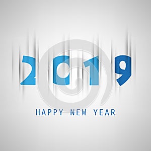 Simple Grey and Blue New Year Card, Cover or Background Design Template - 2019