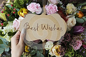 Best wishes card with flowers