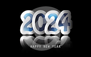 Best Wishes - Dark New Year Greeting Card or Background Design - 2024