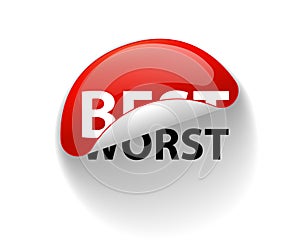 Best Worst creative sticker label vector