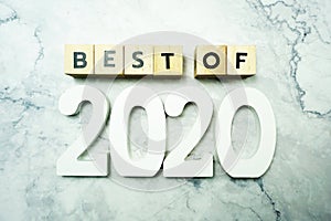 Best of the year 2020 letter word on marble background