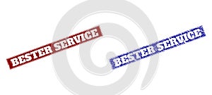 BESTER SERVICE Blue and Red Rectangle Watermarks with Unclean Surfaces