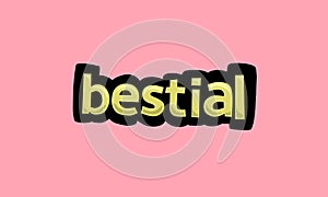 bestial writing vector design on a pink background