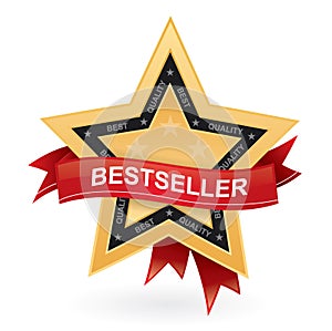 Bestseller promotional sign - gold star wit