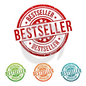 Bestseller Stamp - Onlineshopping Badge in different colours.