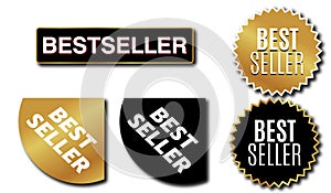 Bestseller sticker badge gold & black