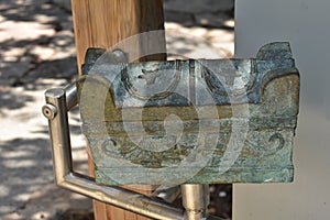 Ancient sarcophagus model at Bet She`arim National Park in Kiryat Tiv`on Israel