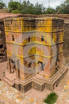 Bet Giyorgis (Saint George) rock-hewn church in Lalibela, Ethiop