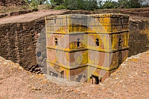 Bet Giyorgis (Saint George) rock-hewn church in Lalibela, Ethiop