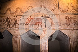 Bet Guvrin Sidonian burial chamber wall detail, Israel