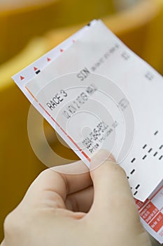 Bet slip for horse racing