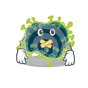 Beta coronavirus mascot cartoon character design with silent gesture