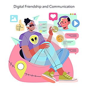 Beta Generation. Flat Vector Illustration