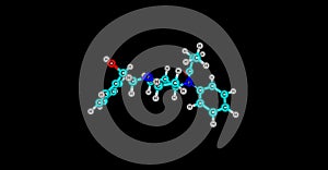 Beta-Hydroxyfentanyl molecular structure isolated on black
