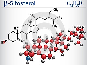 Beta-sitosterol molecule. It is phytosterols plant sterols Str