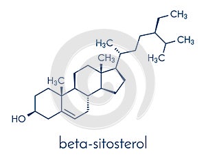 Beta-sitosterol phytosterol molecule. Investigated in treatment of benign prostate hyperplasia BPH and high cholesterol levels..