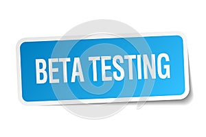 beta testing blue square sticker