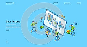 Beta testing isometric landing, software test