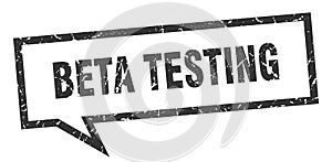 beta testing speech bubble.