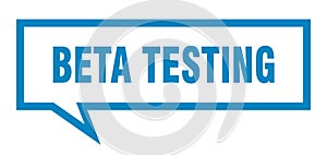 beta testing speech bubble.